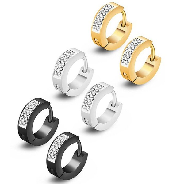 Stainless Zirconia Earrings Huggie Piercings