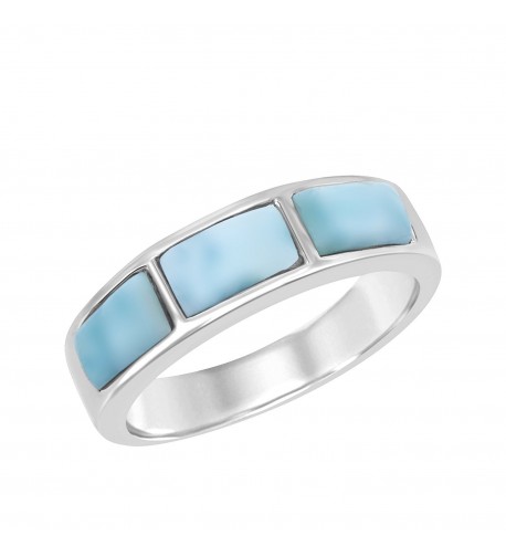 Sterling Silver Larimar Band Ring