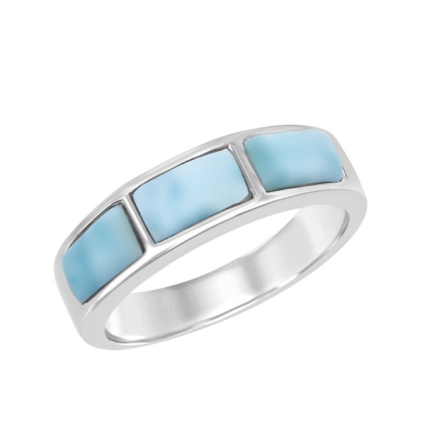 Sterling Silver Larimar Band Ring