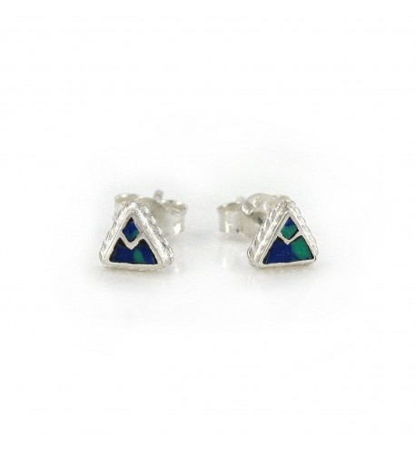 Sterling Triangle Everyday Earrings Azurite