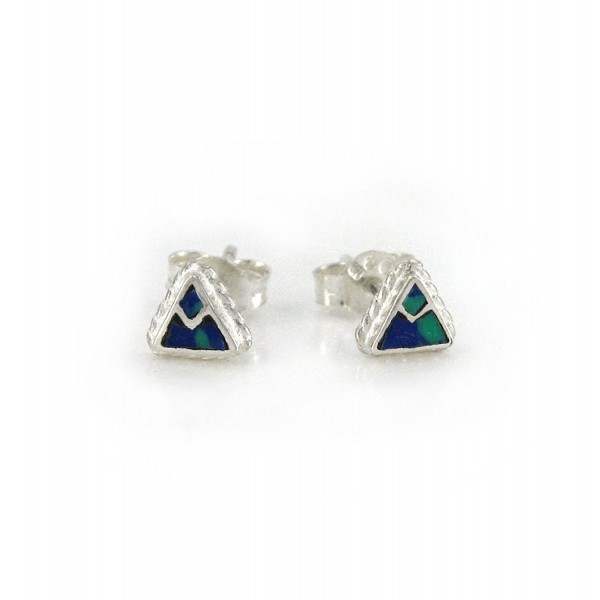 Sterling Triangle Everyday Earrings Azurite