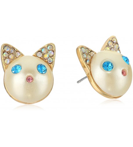 Betsey Johnson Pearl Face Earrings