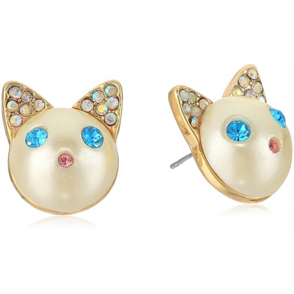 Betsey Johnson Pearl Face Earrings