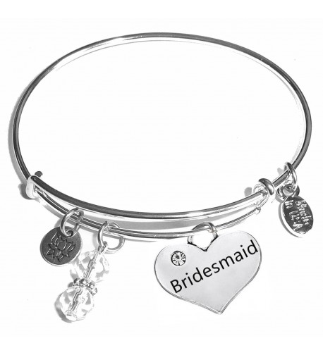 Message Expandable Bangle Bracelet Bridesmaid