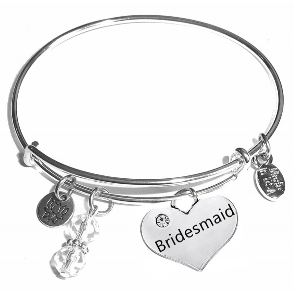 Message Expandable Bangle Bracelet Bridesmaid