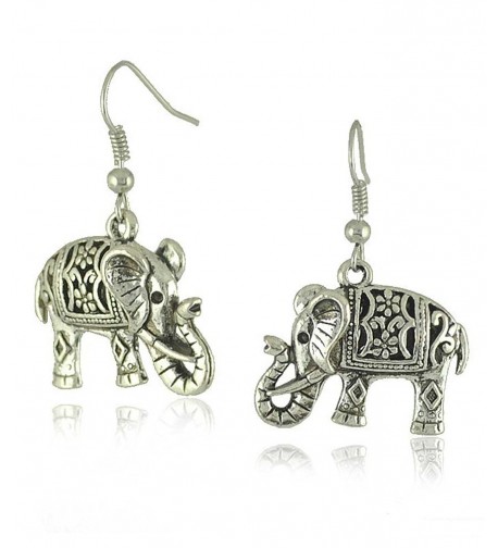 Womens Elephant Earrings Vintage Thailand