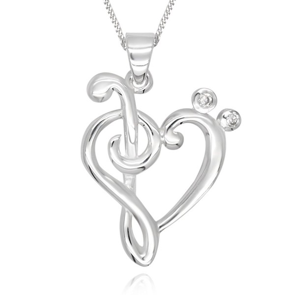 Sterling Simulated Zirconia Pendant Necklace