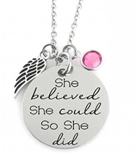 BELIEVED Inspirational Message Pendant Necklace