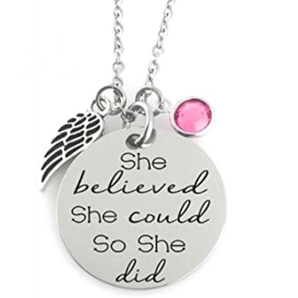 BELIEVED Inspirational Message Pendant Necklace