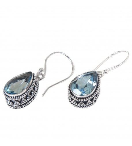 NOVICA Sterling Pear Shaped Earrings Sparkling