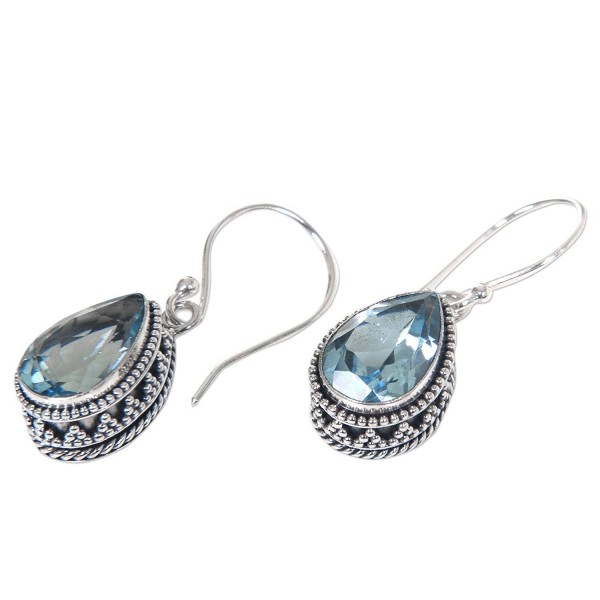 NOVICA Sterling Pear Shaped Earrings Sparkling