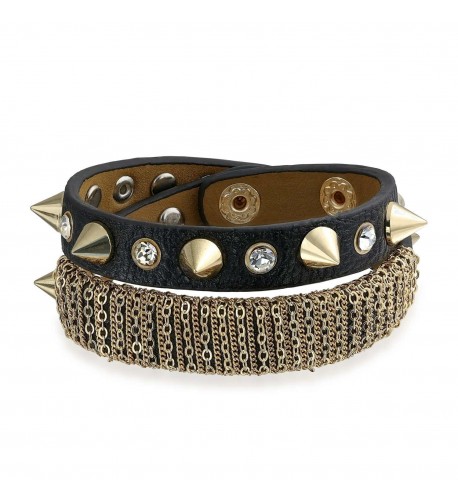 Bling Jewelry Leather Bracelet Stainless