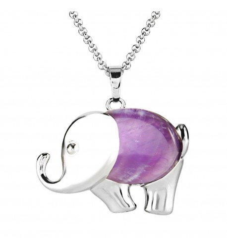 BEADNOVA Amethyst Elephant Gemstone Stainless