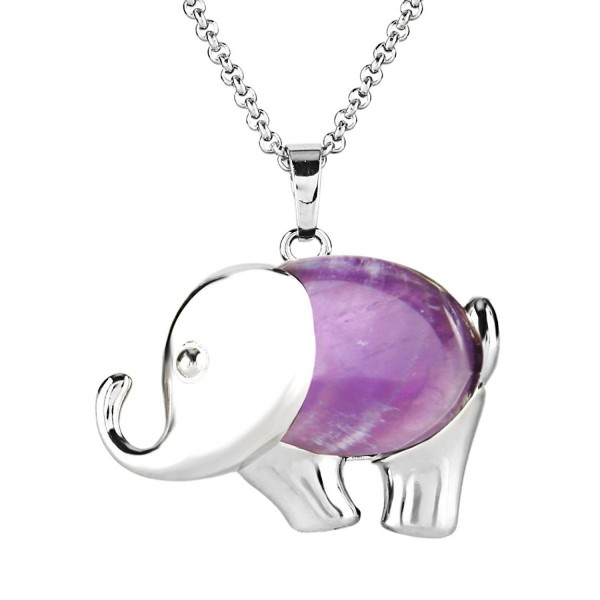 BEADNOVA Amethyst Elephant Gemstone Stainless