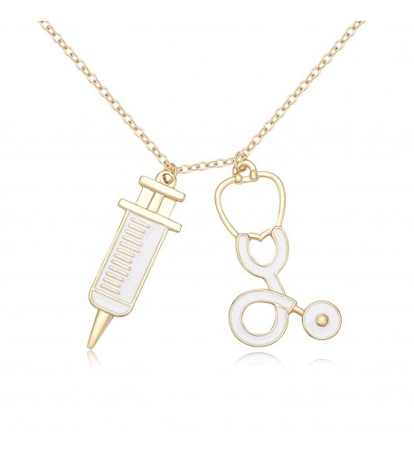 MANZHEN Medicine Stethoscope Syringe Necklace