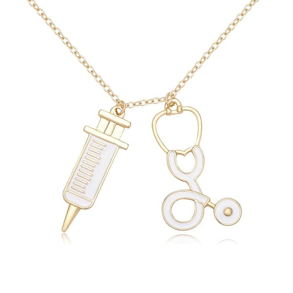 MANZHEN Medicine Stethoscope Syringe Necklace