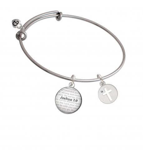 Silvertone Cross Silhouette Joshua Bracelet