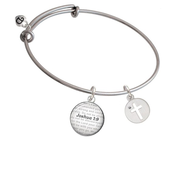 Silvertone Cross Silhouette Joshua Bracelet