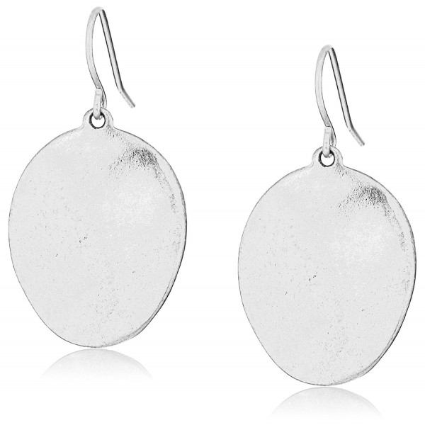 Line Wavy Disc Drop Earrings