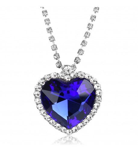 Ocean Heart Pendant Necklace Crystal