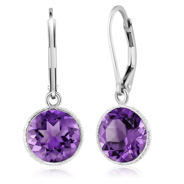 Beautiful Sterling Amethyst Leverback Earrings