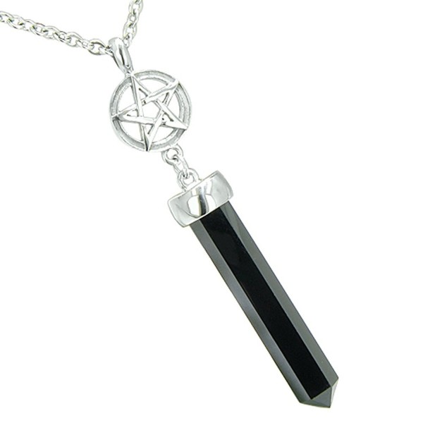 Pentacle Crystal Simulated Pendant Necklace