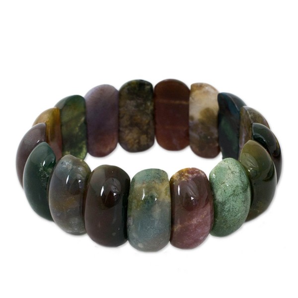 NOVICA Multicolor Rounded Stretch Bracelet