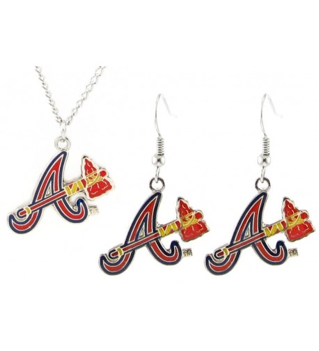 Atlanta Braves Earrings Pendant Necklace