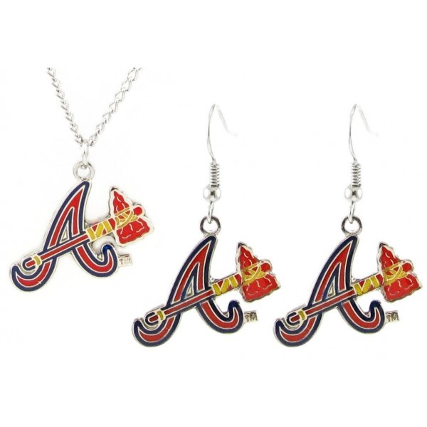 Atlanta Braves Earrings Pendant Necklace