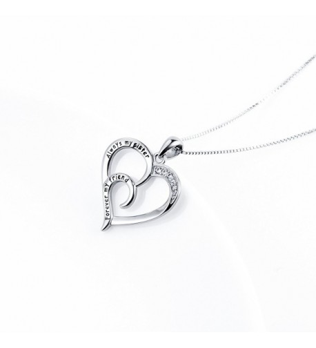 Sterling Silver Always My Sister Forever My Friend Double Love Heart ...