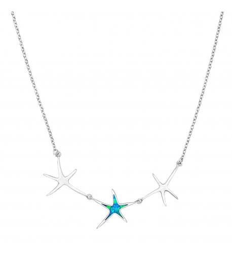 Created Starfish Garland Necklace Sterling