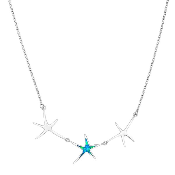 Created Starfish Garland Necklace Sterling