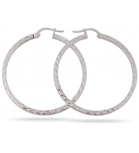 SilverLuxe Sterling Silver Diamond Hoop