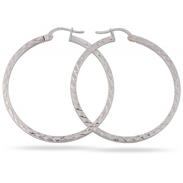 SilverLuxe Sterling Silver Diamond Hoop