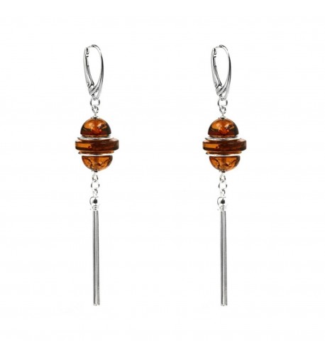 Honey Sterling Silver Leverback Earrings