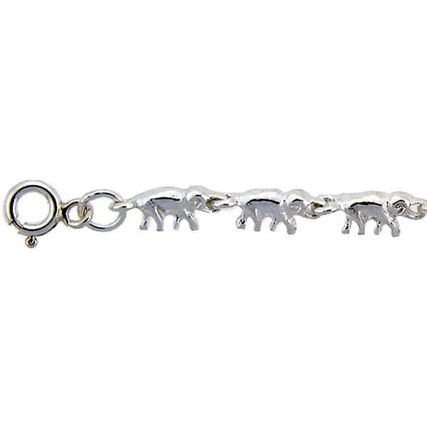 Sterling Silver Elephants Anklet wide