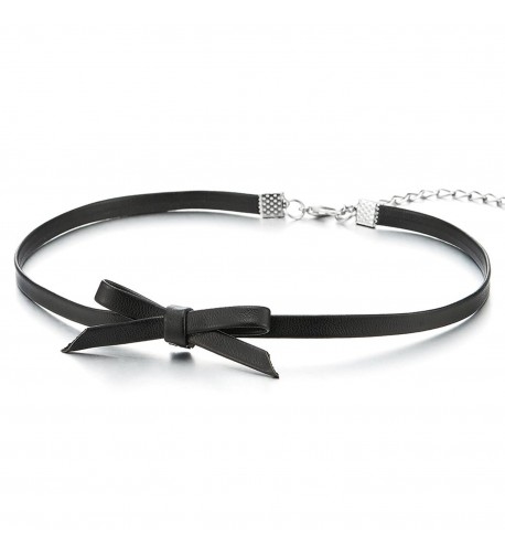 Ladies Leather Choker Necklace Pendant