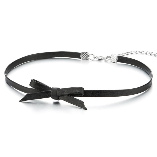 Ladies Leather Choker Necklace Pendant