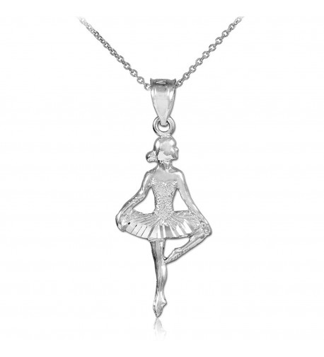 Sterling Silver Ballet Pendant Necklace
