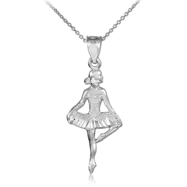 Sterling Silver Ballet Pendant Necklace