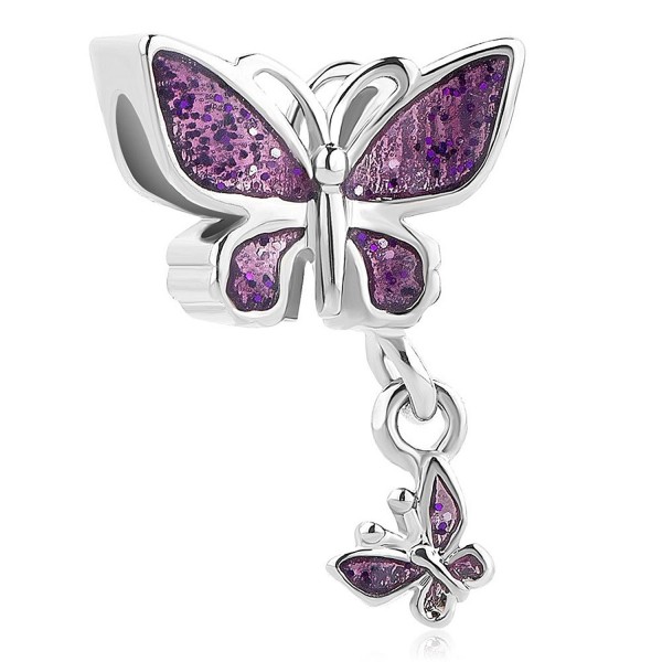 Heart Charms Butterfly Dangle Bracelets