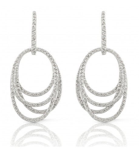 JanKuo Jewelry Rhodium Zirconia Earrings