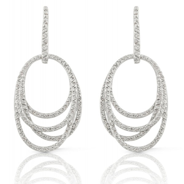 JanKuo Jewelry Rhodium Zirconia Earrings