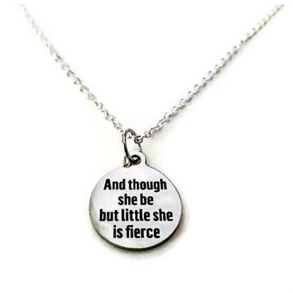 Though Little Fierce Inspirational Necklace