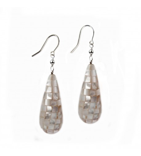 Mother Mosaic Teardrop Earrings Assembled