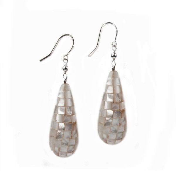 Mother Mosaic Teardrop Earrings Assembled