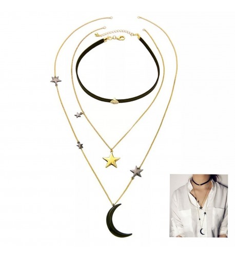 Multilayer Removable Necklace Crescent Peony T%EF%BC%88Moon