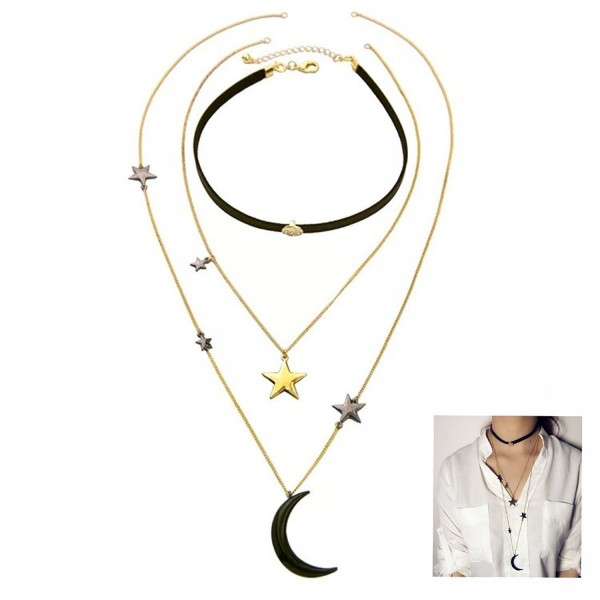 Multilayer Removable Necklace Crescent Peony T%EF%BC%88Moon