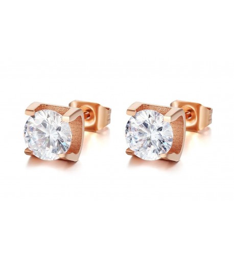 Plated Stainless Earring Zirconia Diamond