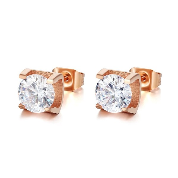 Plated Stainless Earring Zirconia Diamond